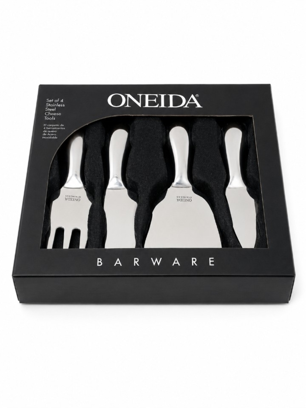 Oneida Stainless Steel 4-Piece Cheese Tool Set - Silver
